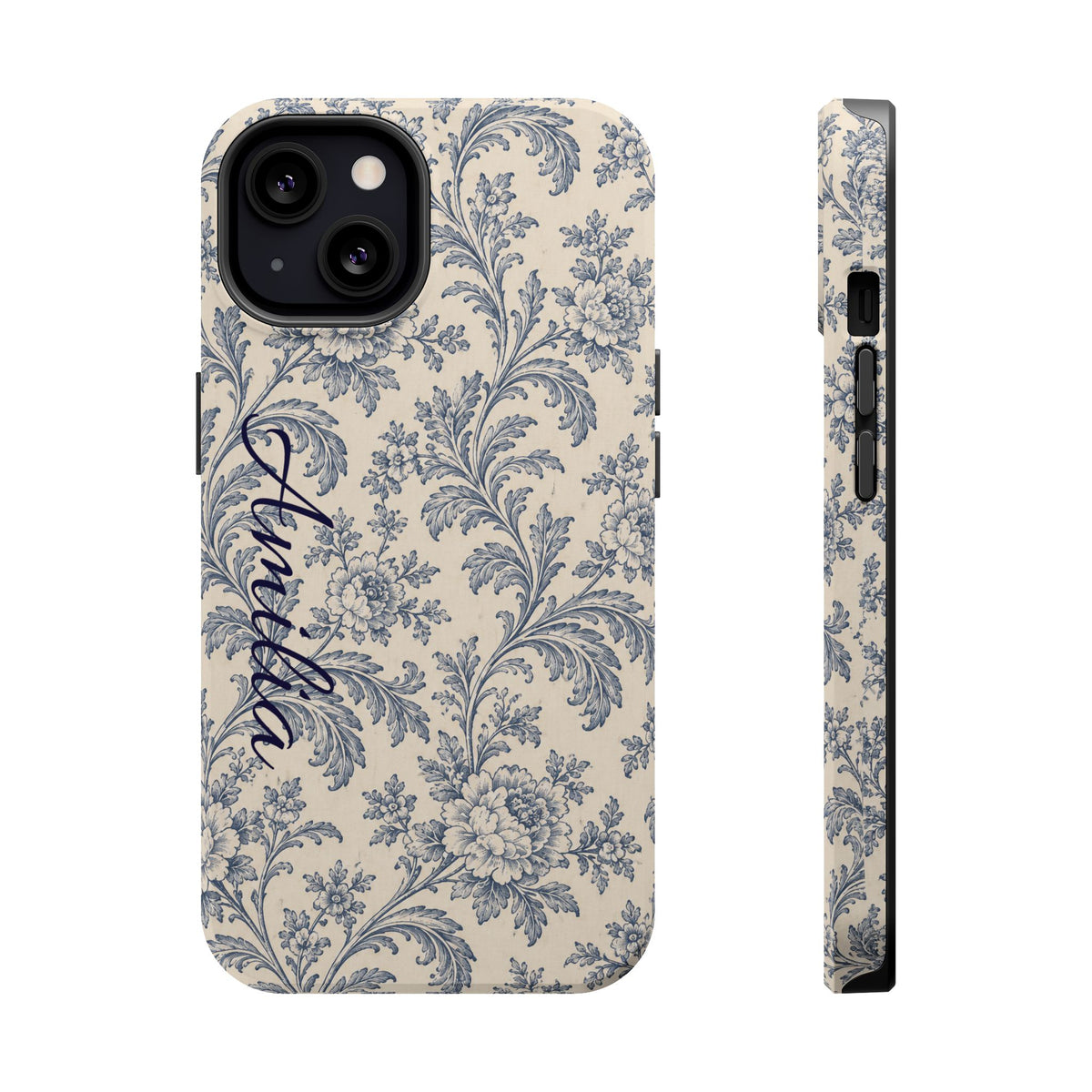 Vintage Floral Magnetic Phone Case — Personalized Name Option