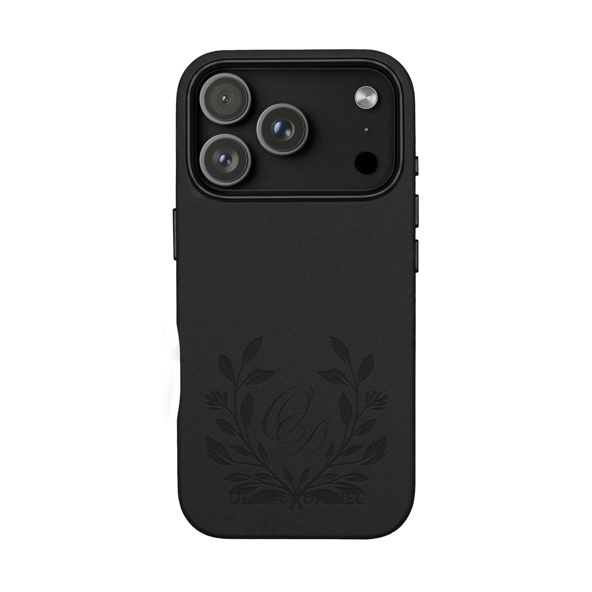 Engraved PU Leather Phone Case — Monogram Design