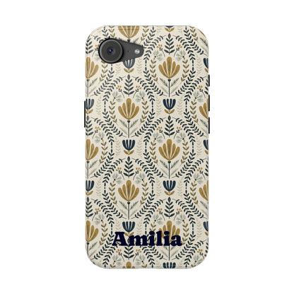 Personalized Floral Magnetic Phone Case — Impact-Resistant Protective Cover (Name Option)