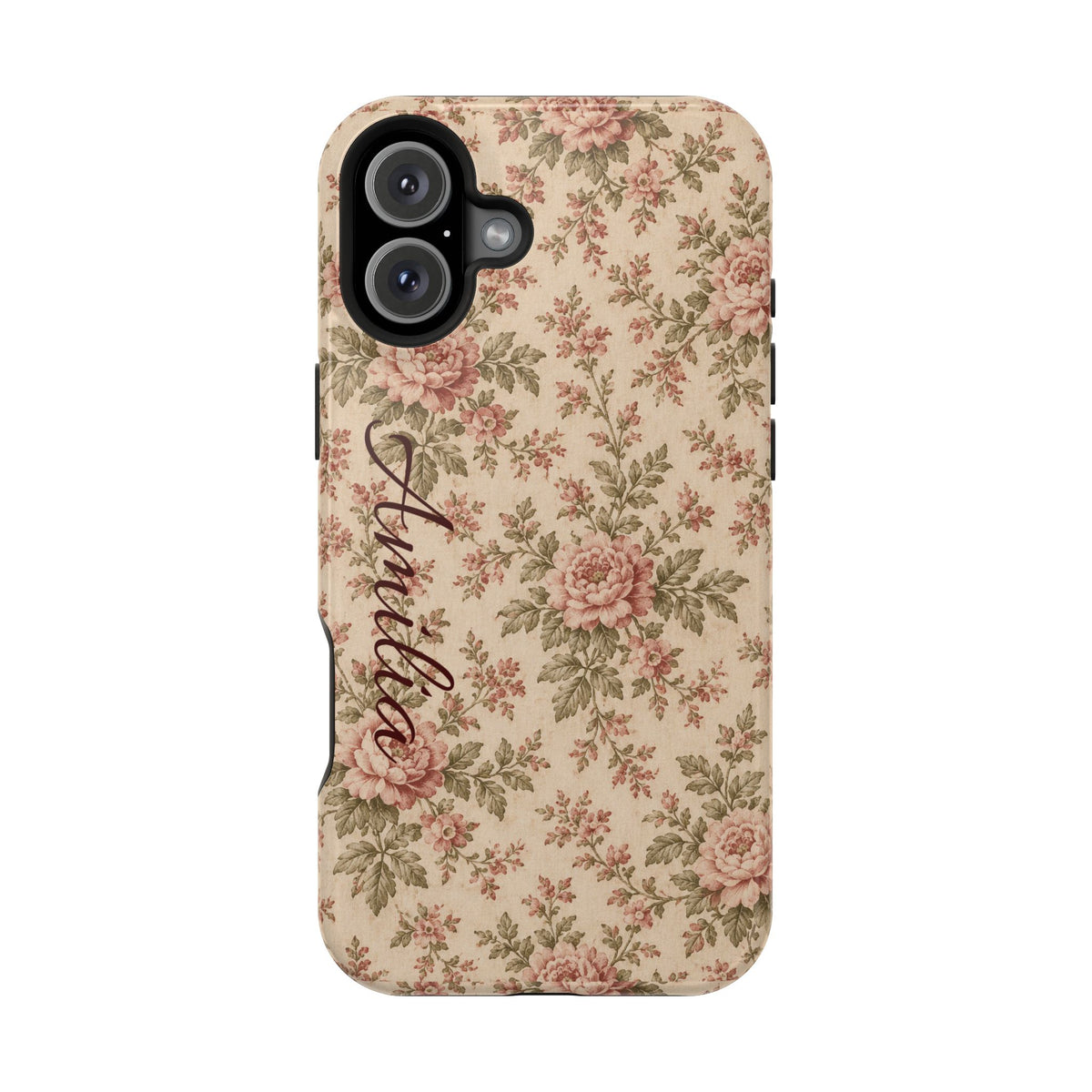 Floral Vintage Rose Magnetic Phone Case — Personalized Option