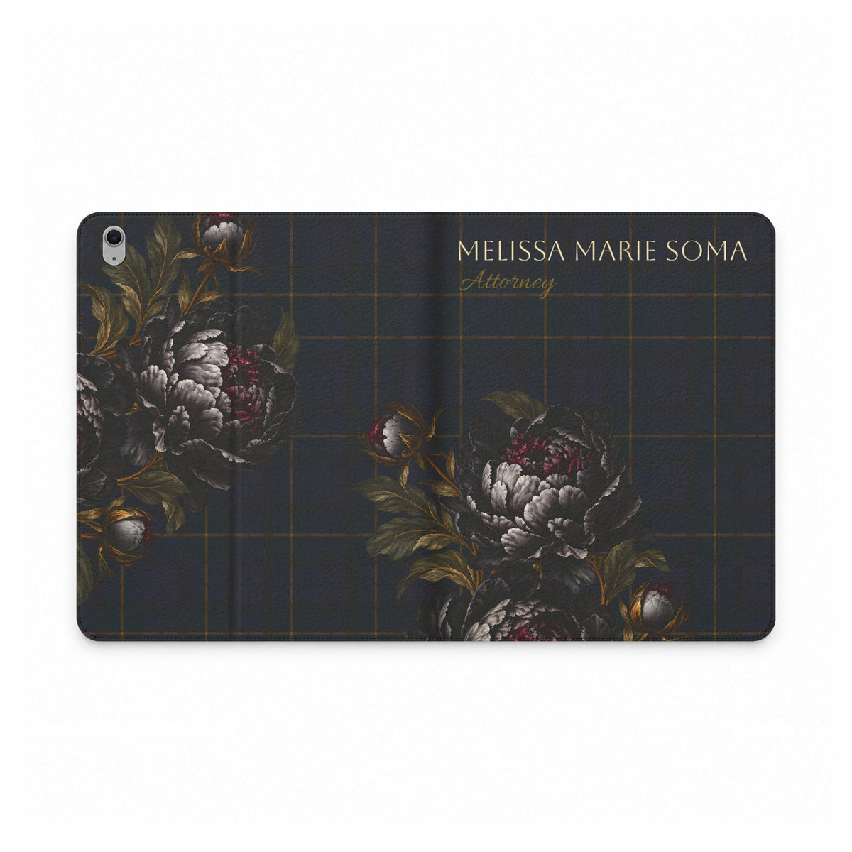 Floral Plaid Tablet Folio Case — Personalized Design