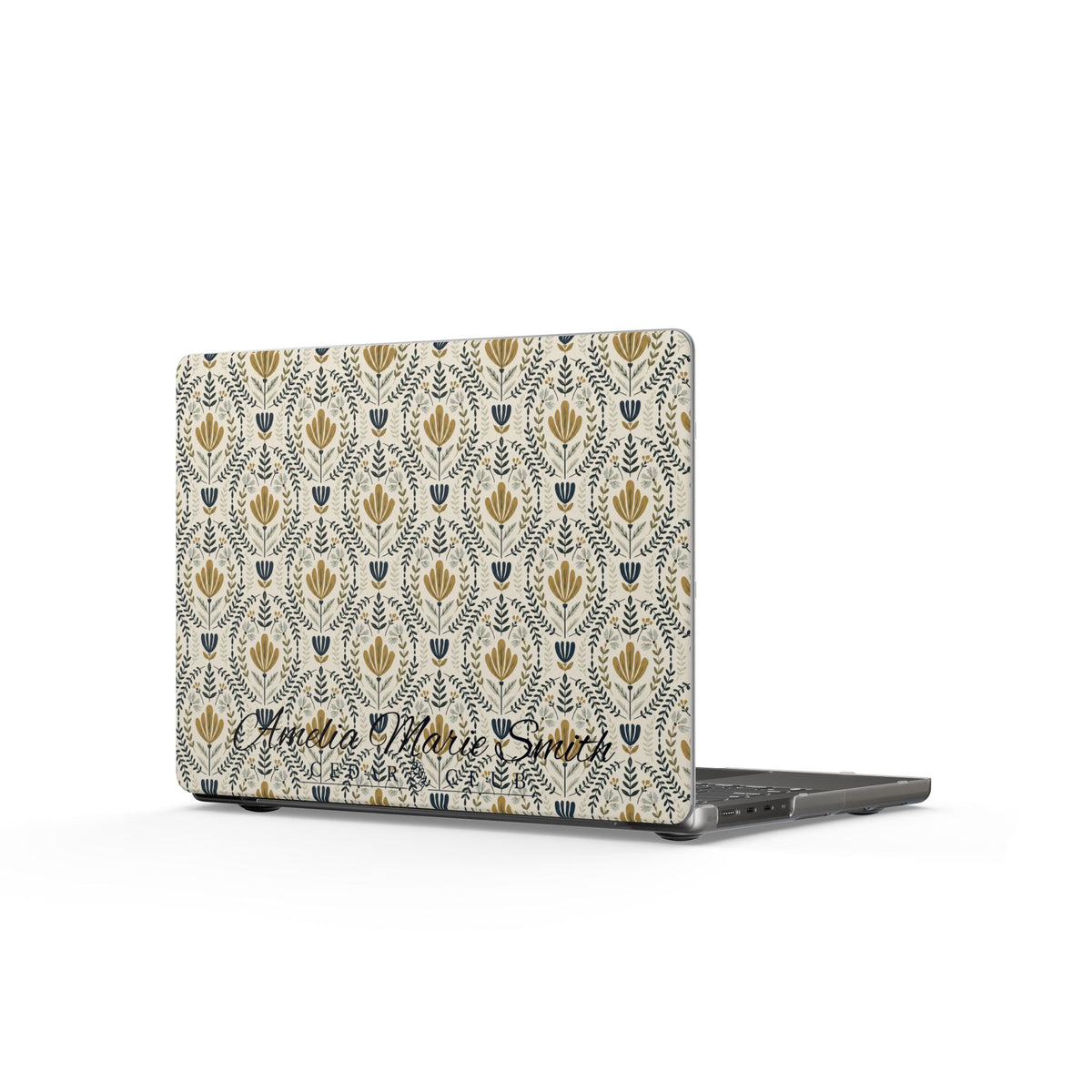 MacBook Case - Personalized Vintage Floral Matte Cover