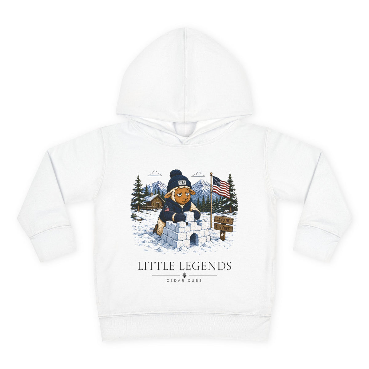 Toddler Hoodie — 'Little Legends' Snow Fort Design | Personalized Pullover