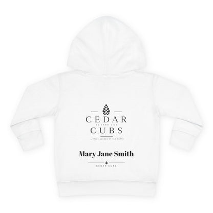 Toddler Hoodie — 'Little Legends' Campfire Design | Cedar Cubs Personalized Pullover