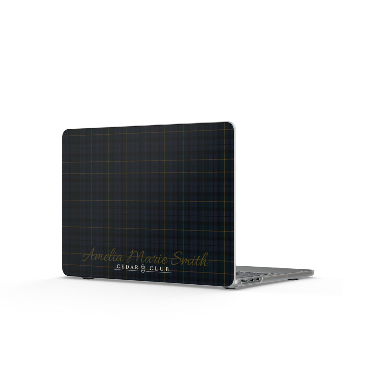 Personalized Dark Plaid MacBook Case
