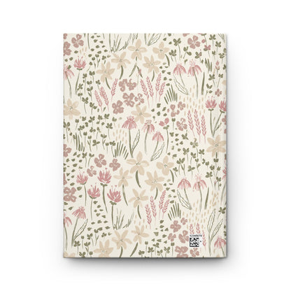 Floral Hardcover Journal — Personalized 'Amelia' Matte Notebook, Pastel Wildflower Journal