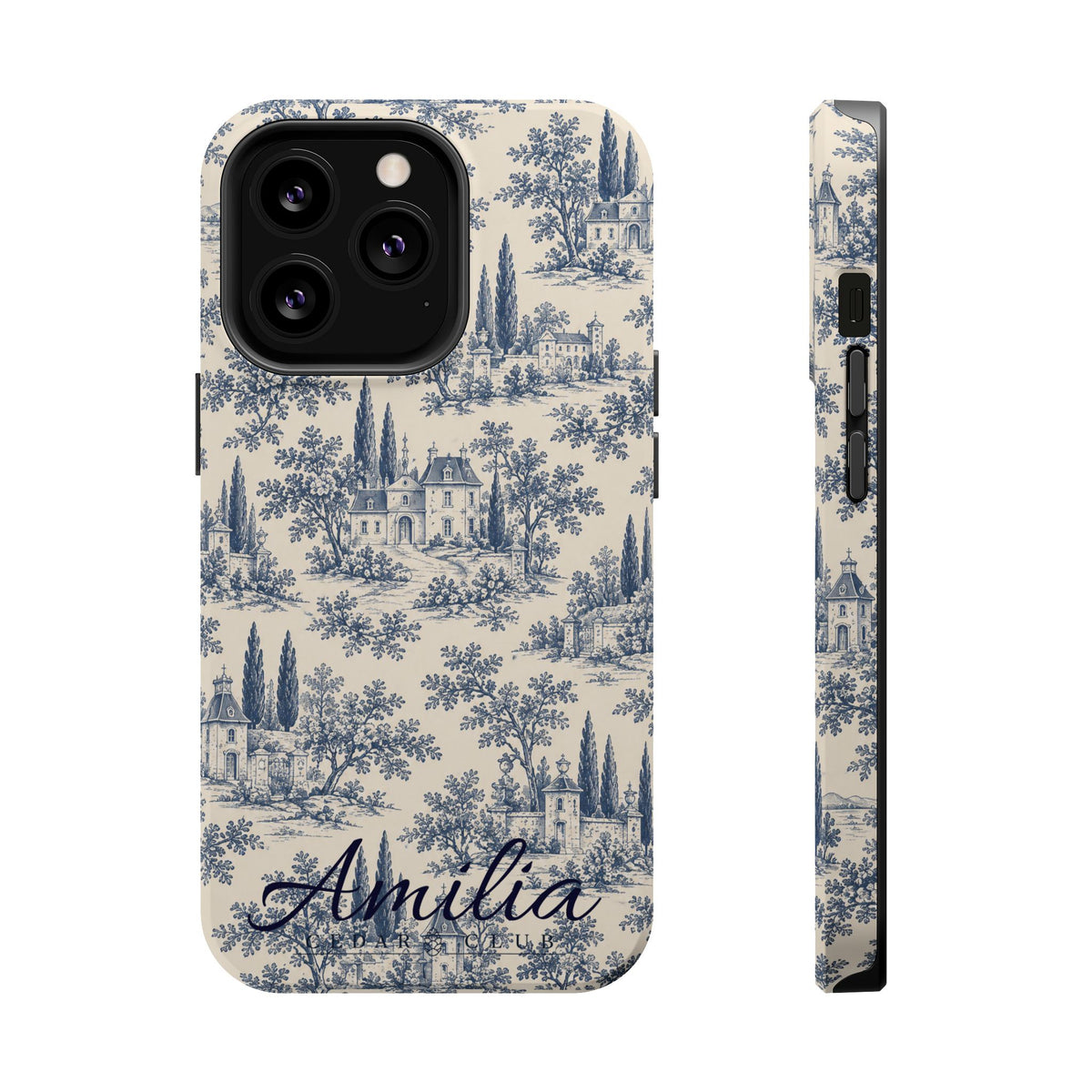 Personalized Toile Magnetic Phone Case — Impact‑Resistant, MagSafe Compatible