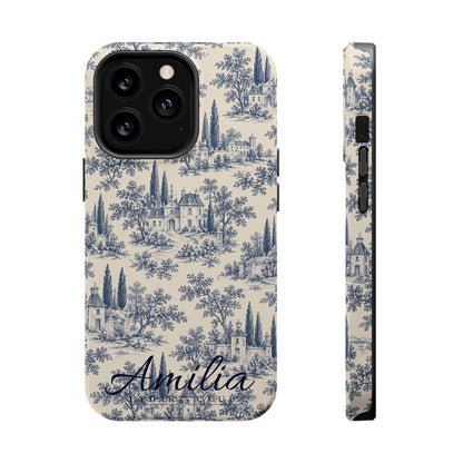Personalized Toile Magnetic Phone Case — Impact‑Resistant, MagSafe Compatible