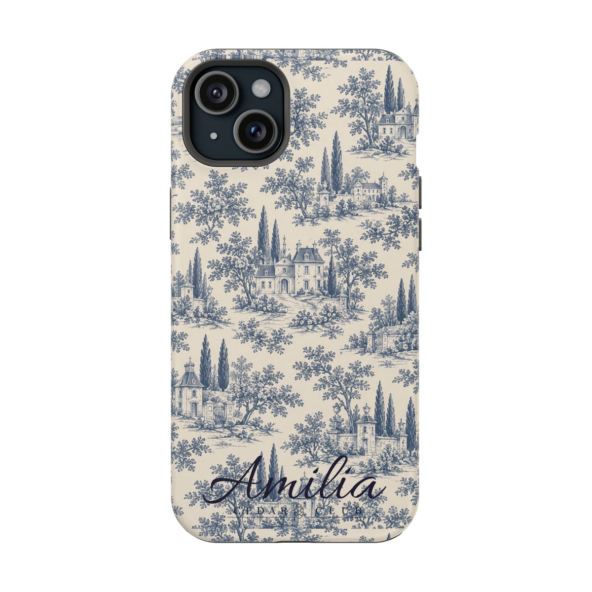 Personalized Toile Magnetic Phone Case — Impact‑Resistant, MagSafe Compatible