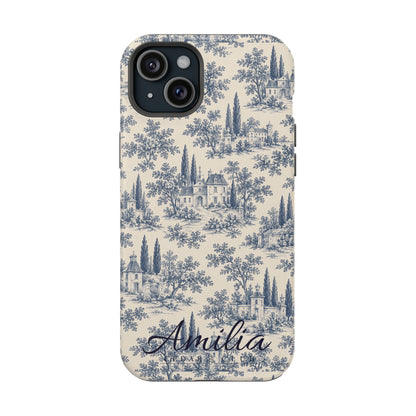 Personalized Toile Magnetic Phone Case — Impact‑Resistant, MagSafe Compatible