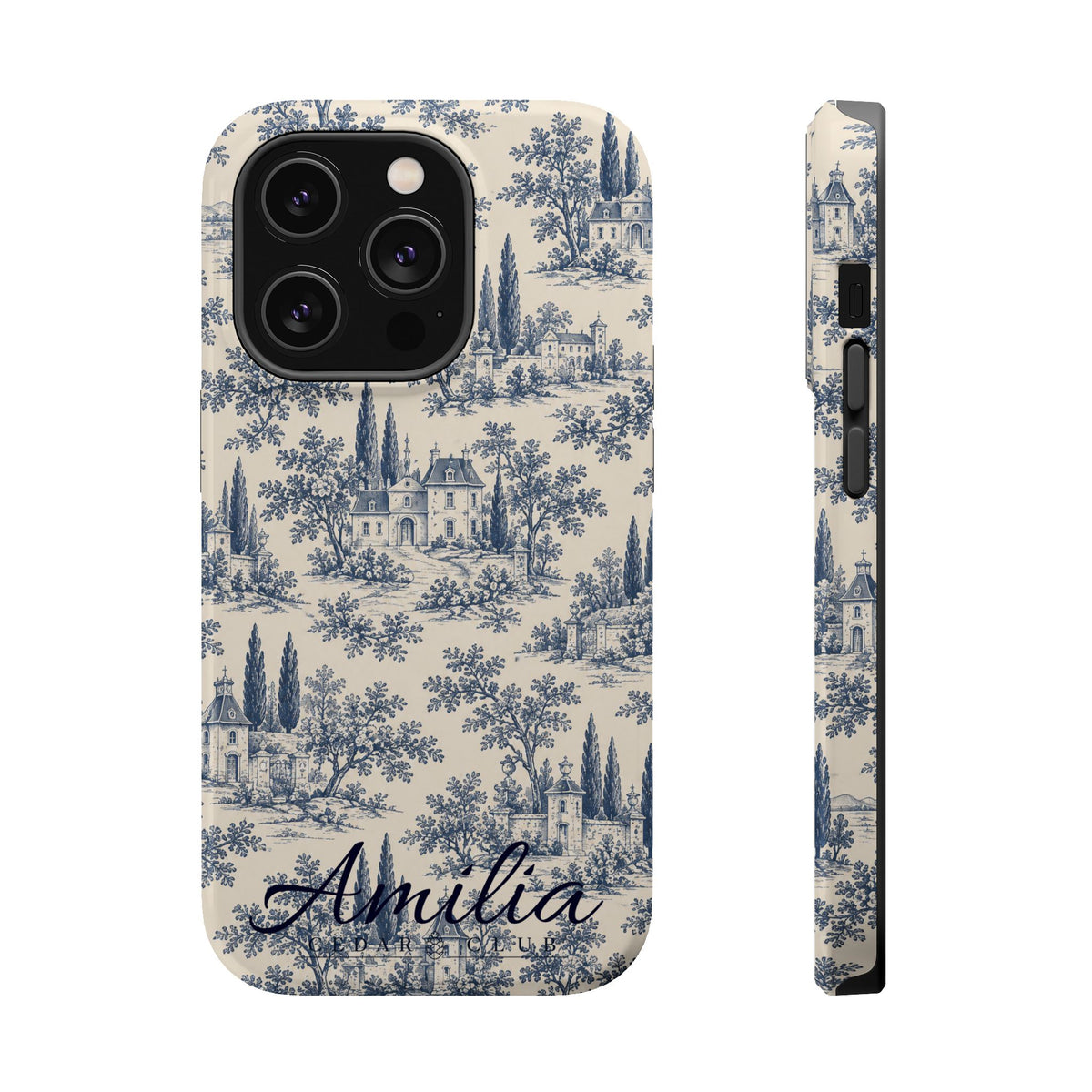 Personalized Toile Magnetic Phone Case — Impact‑Resistant, MagSafe Compatible