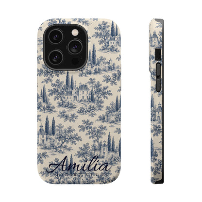 Personalized Toile Magnetic Phone Case — Impact‑Resistant, MagSafe Compatible