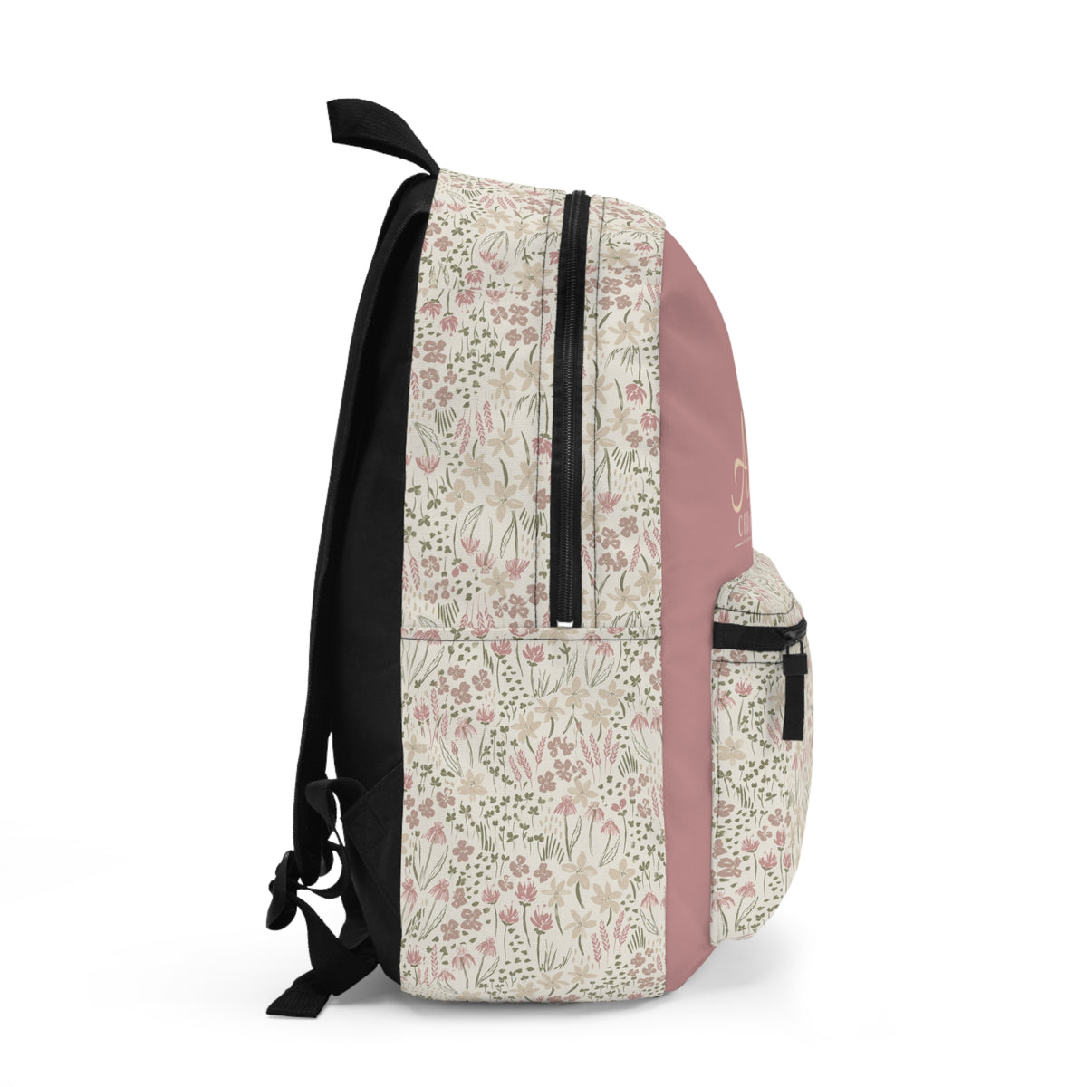 Floral Pink Backpack —  Casual School & Daypack