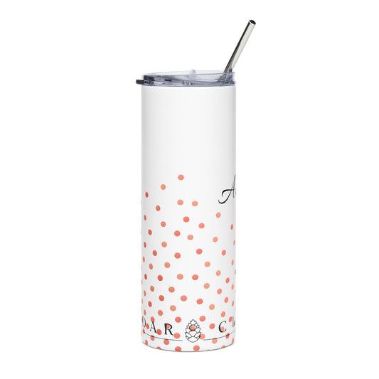 20oz Stainless Steel Tumbler - Pink Confetti Dot Insulated Travel Cup