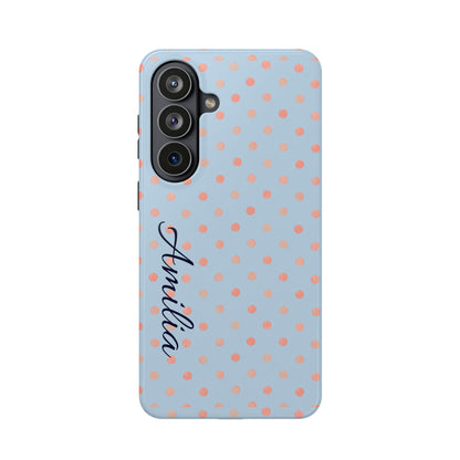 Personalized Polka Dot Magnetic Phone Case — Impact-Resistant iPhone Cover with Name