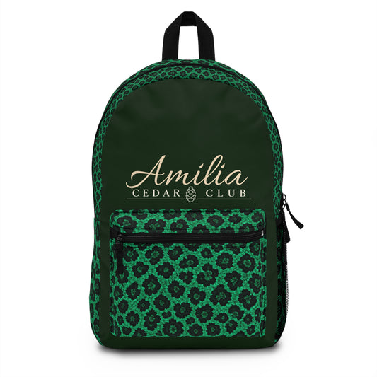 Personalized Green Floral Backpack - Custom Name School & Travel Bag
