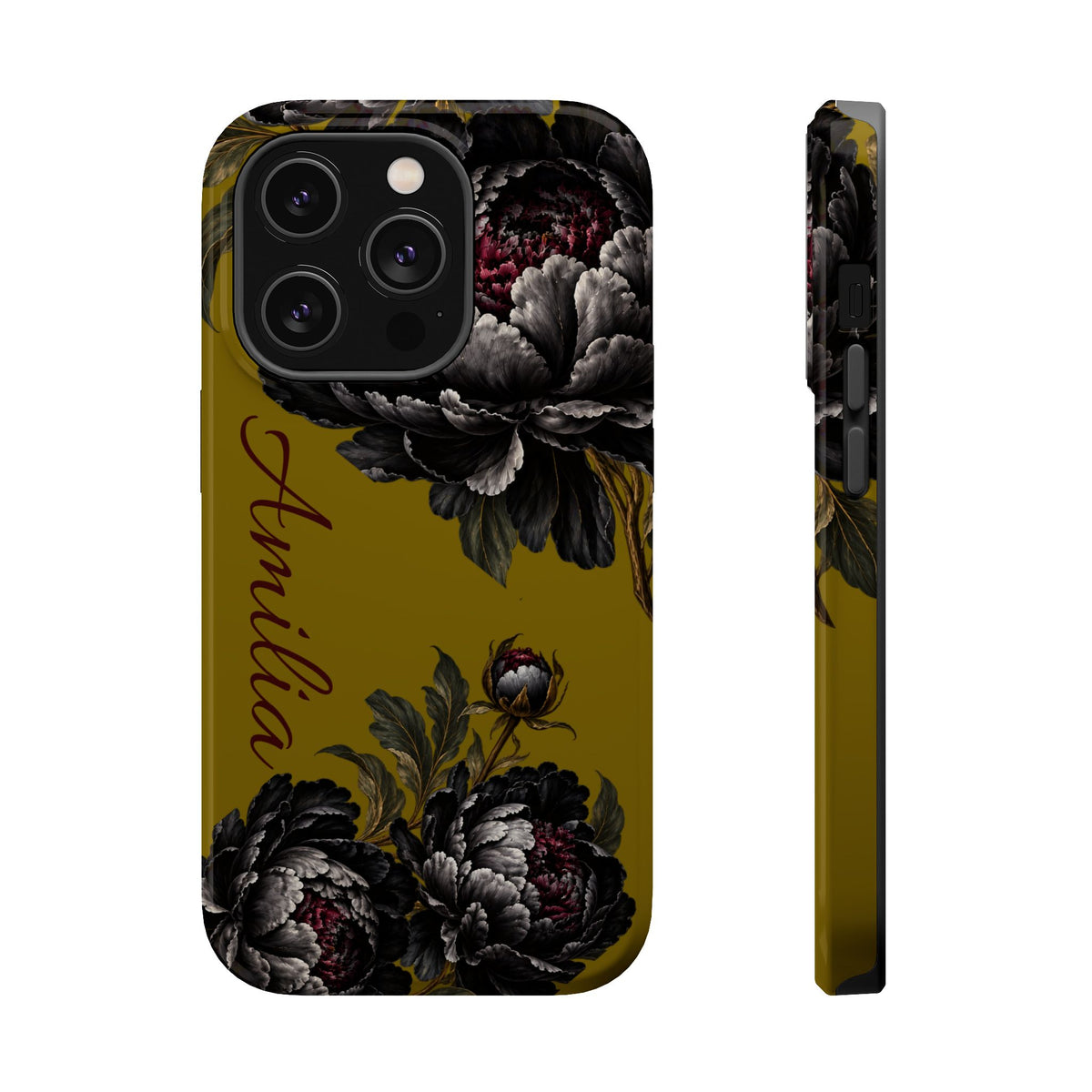 Floral Monogram Magnetic Phone Case — Personalized Impact-Resistant Cover