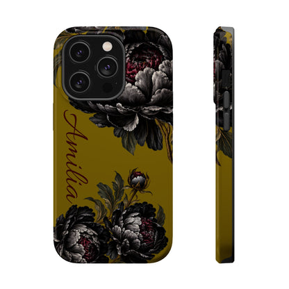 Floral Monogram Magnetic Phone Case — Personalized Impact-Resistant Cover