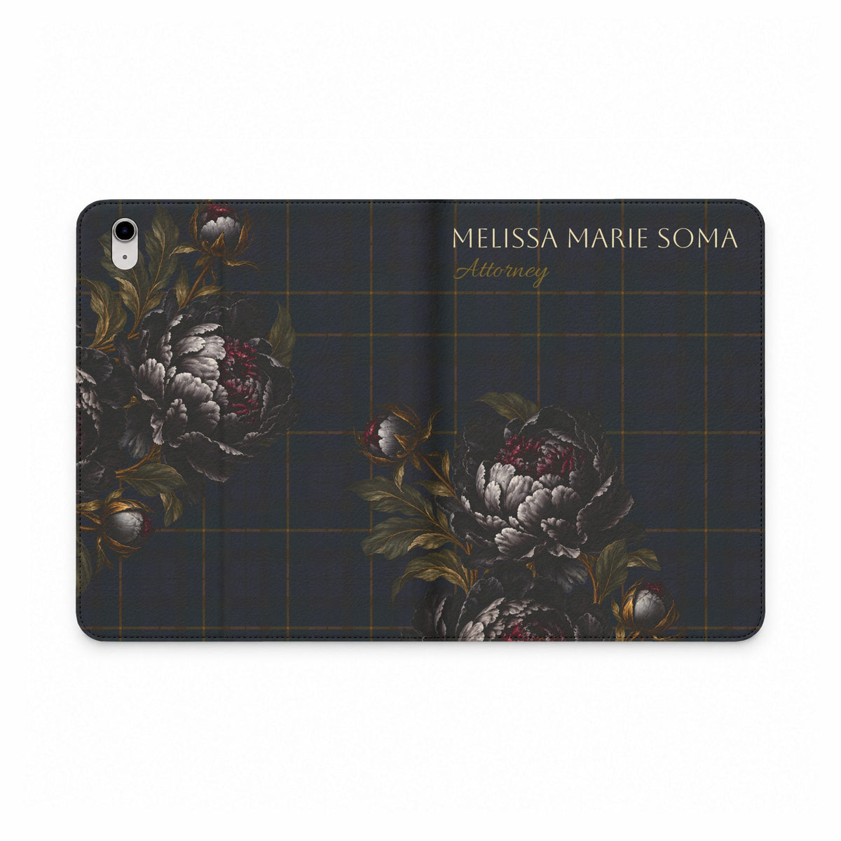 Floral Plaid Tablet Folio Case — Personalized Design
