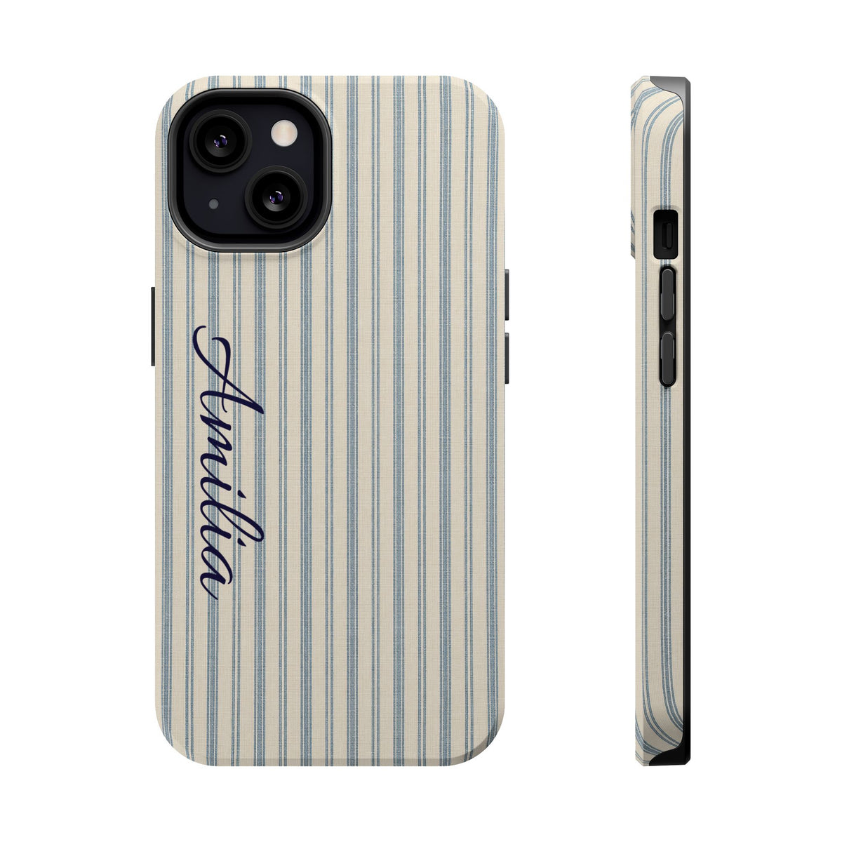 Personalized Striped Magnetic Impact-Resistant Phone Case — Custom Name