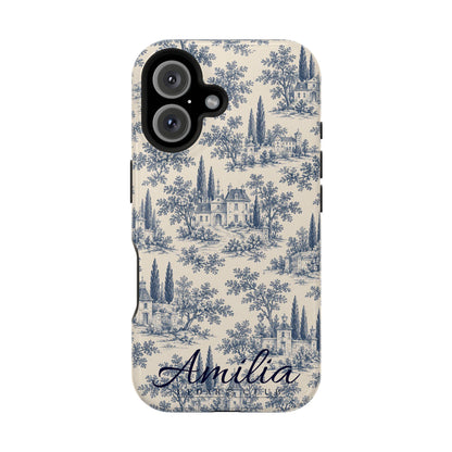 Personalized Toile Magnetic Phone Case — Impact‑Resistant, MagSafe Compatible