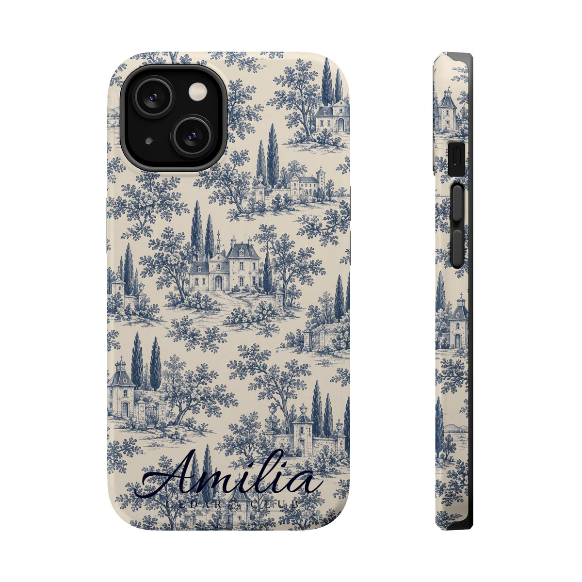 Personalized Toile Magnetic Phone Case — Impact‑Resistant, MagSafe Compatible