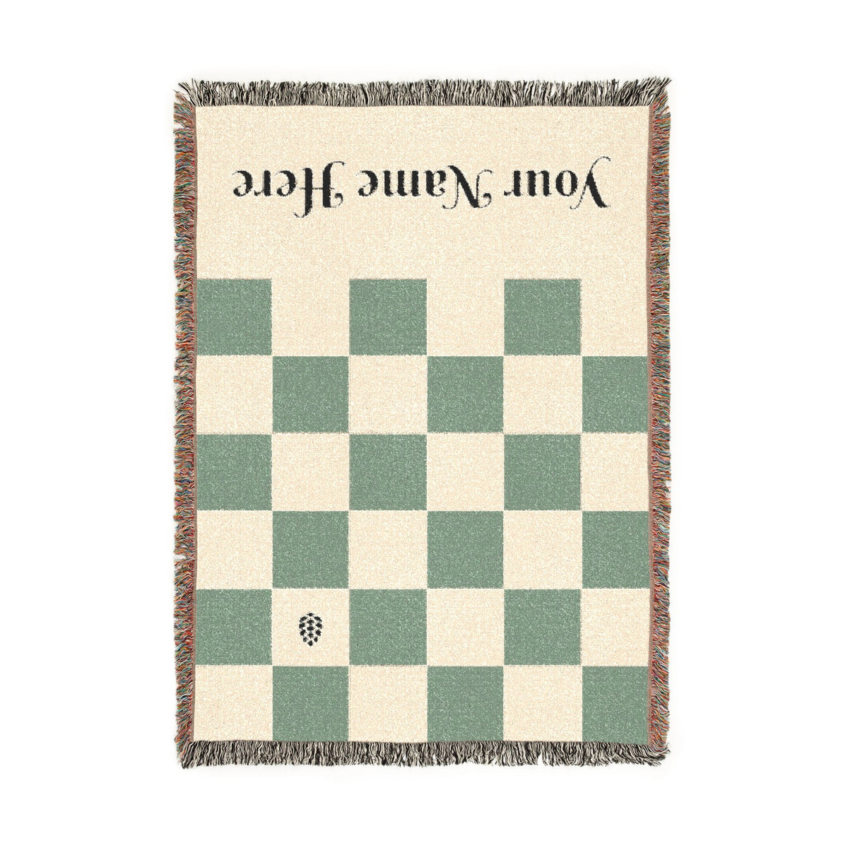 Personalized Checkerboard Woven Blanket — Custom Name Throw