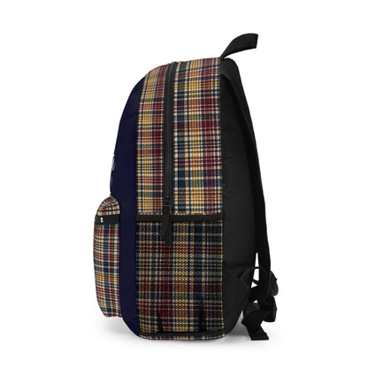 Cedar Club Plaid Backpack — Navy Check School & Travel Bag