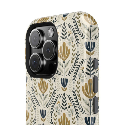 Personalized Floral Magnetic Phone Case — Impact-Resistant Protective Cover (Name Option)