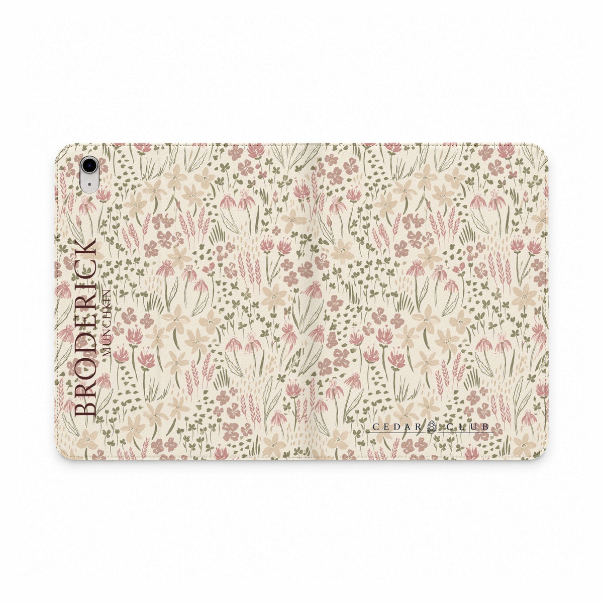 Floral Meadow Tablet Folio Case — Personalized Name Option