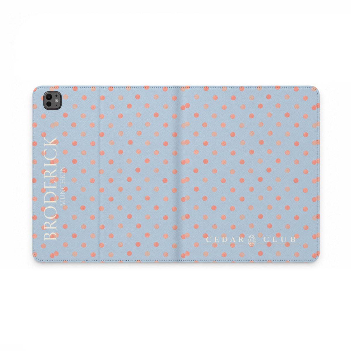 Polka Dot Tablet Folio Case — Personalized Name Accent