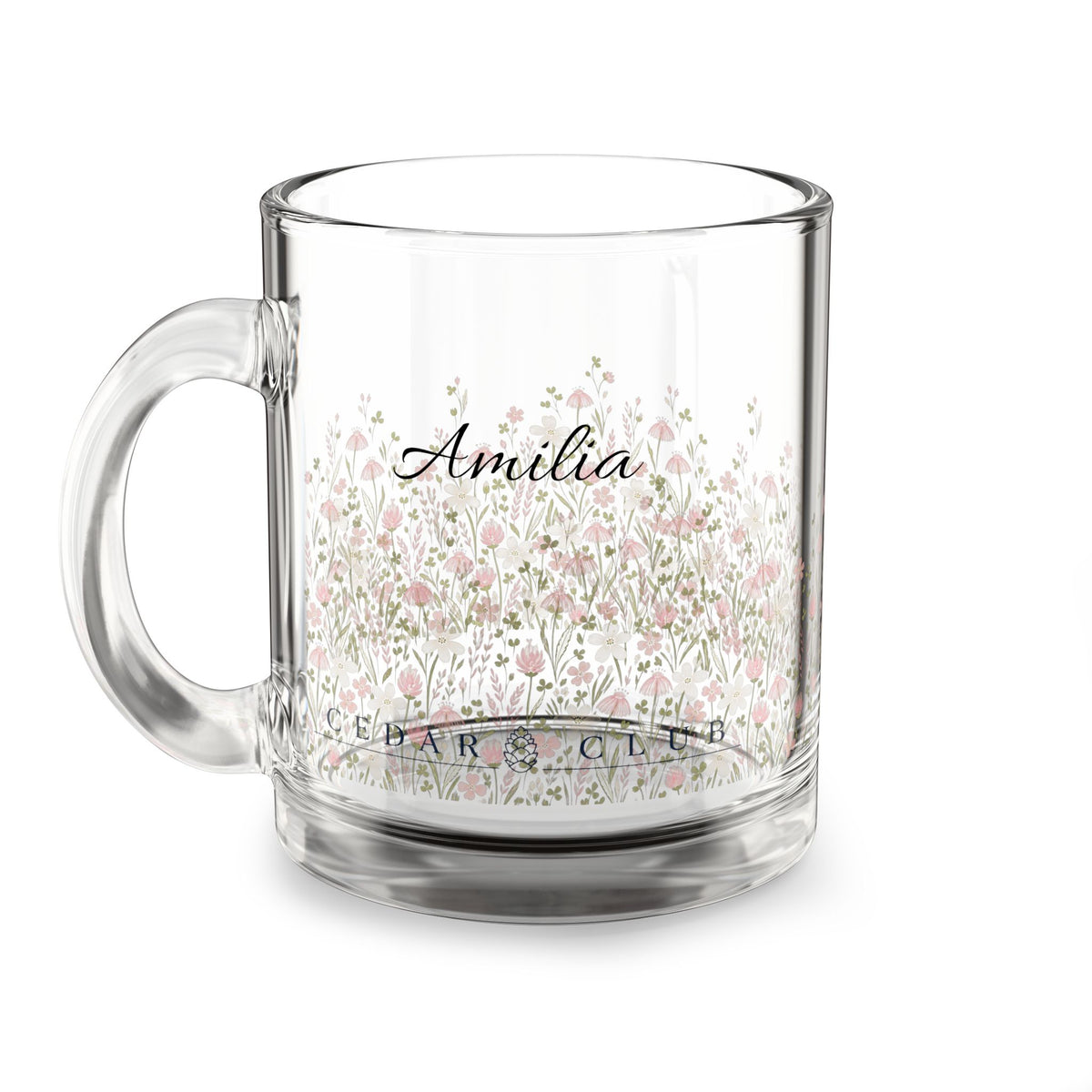 Wildflower Glass Mug, 10oz