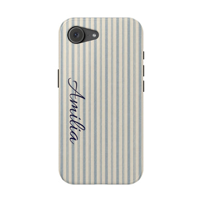 Personalized Striped Magnetic Impact-Resistant Phone Case — Custom Name