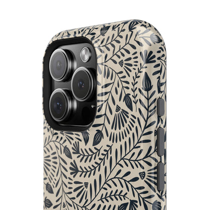 Floral Vine Magnetic Impact Phone Case — Personalized Monogram Option