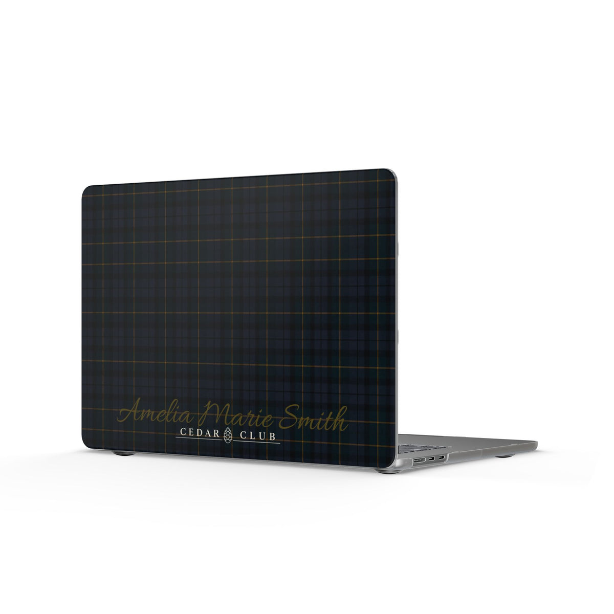 Personalized Dark Plaid MacBook Case