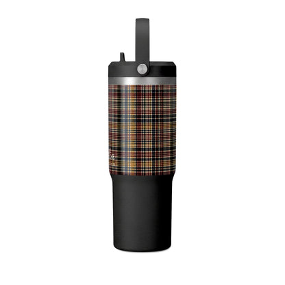 Plaid 32oz Nomad Tumbler — Insulated Travel Mug with Personalized Script