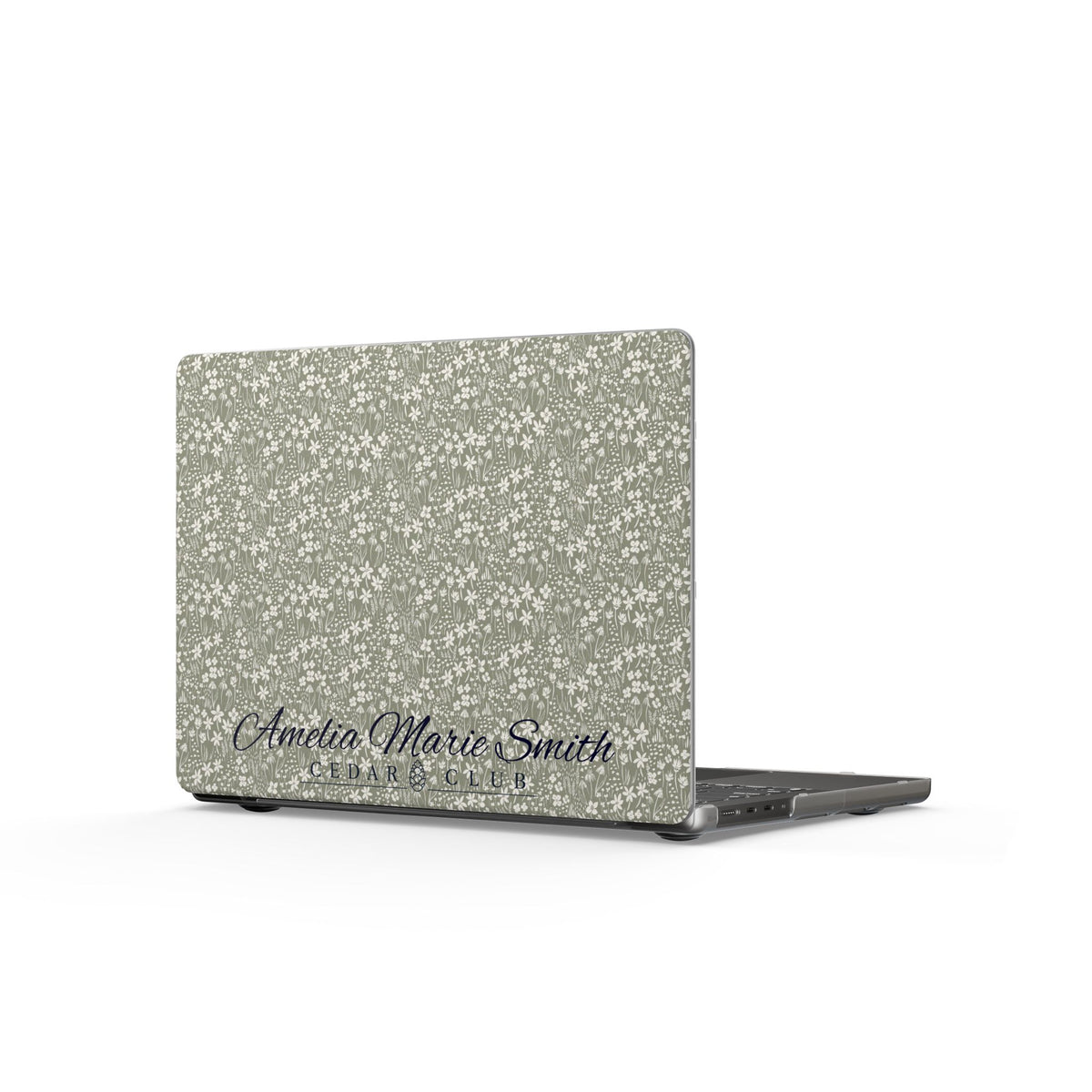 Personalized Floral Matte MacBook Case – Custom Name Laptop Cover