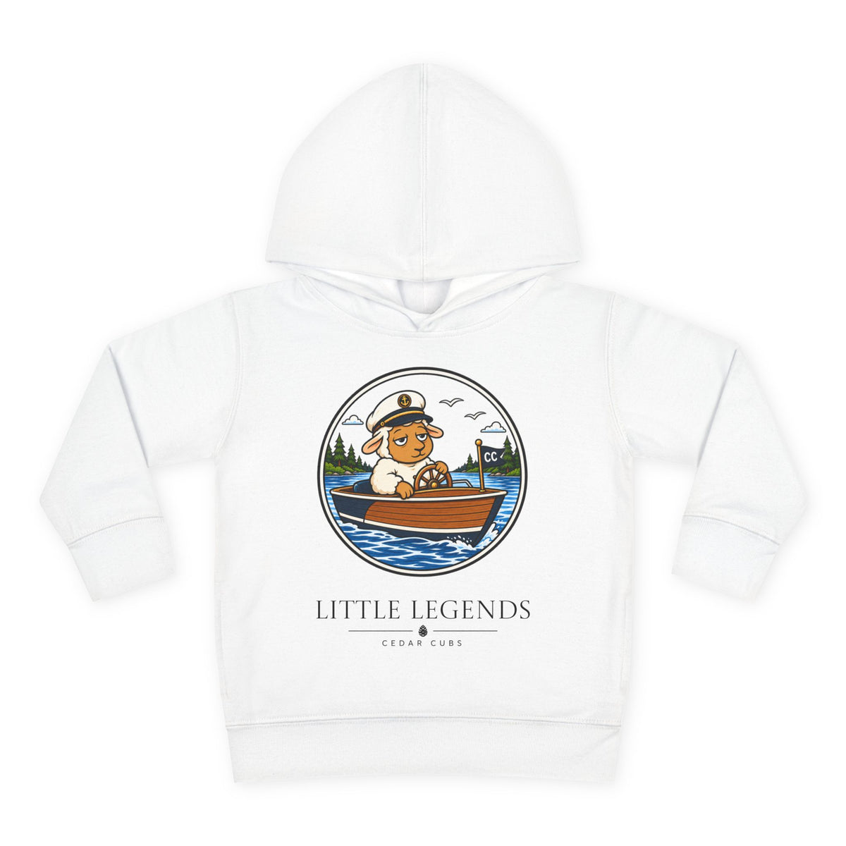 Toddler Hoodie — 'Little Legends' Boat Captain Design | Cedar Cubs Personalized Pullover