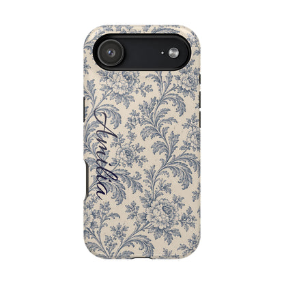 Vintage Floral Magnetic Phone Case — Personalized Name Option