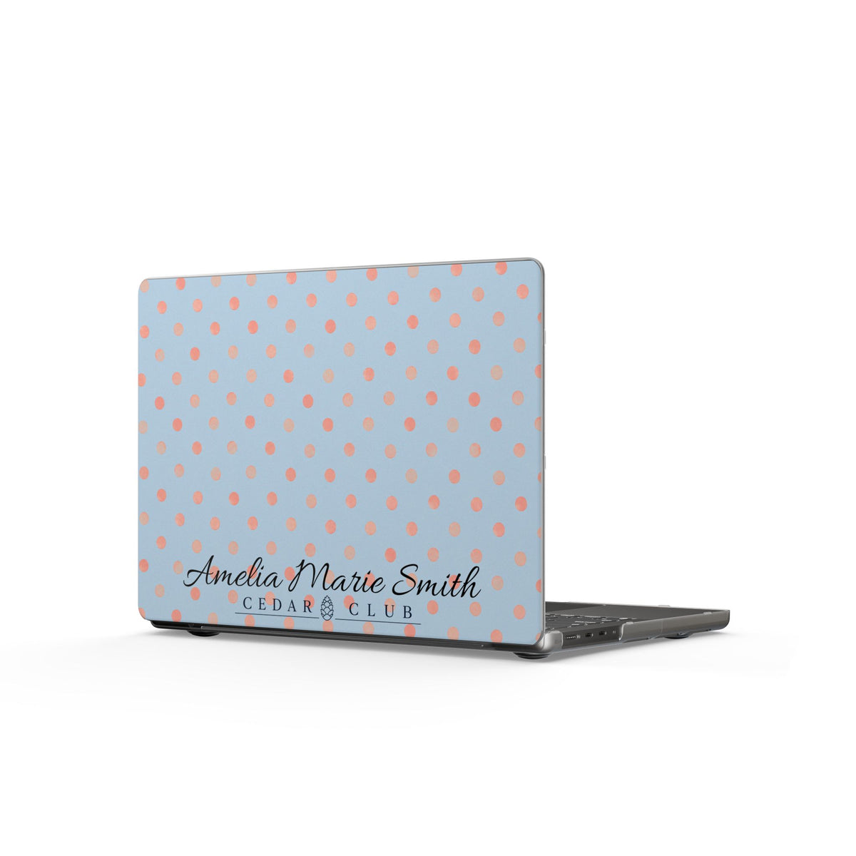 Personalized Polka Dot MacBook Case — Custom Name Laptop Cover