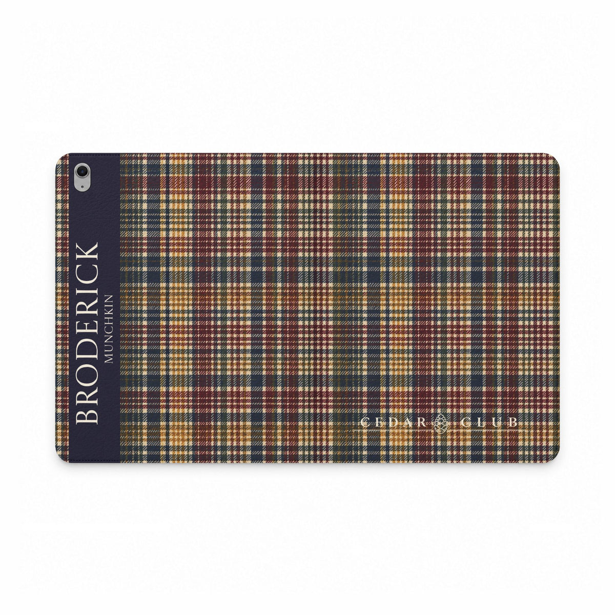 Plaid Personalized Tablet Folio Case — Custom Name Monogram