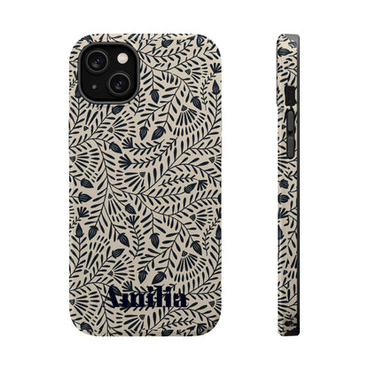 Floral Vine Magnetic Impact Phone Case — Personalized Monogram Option