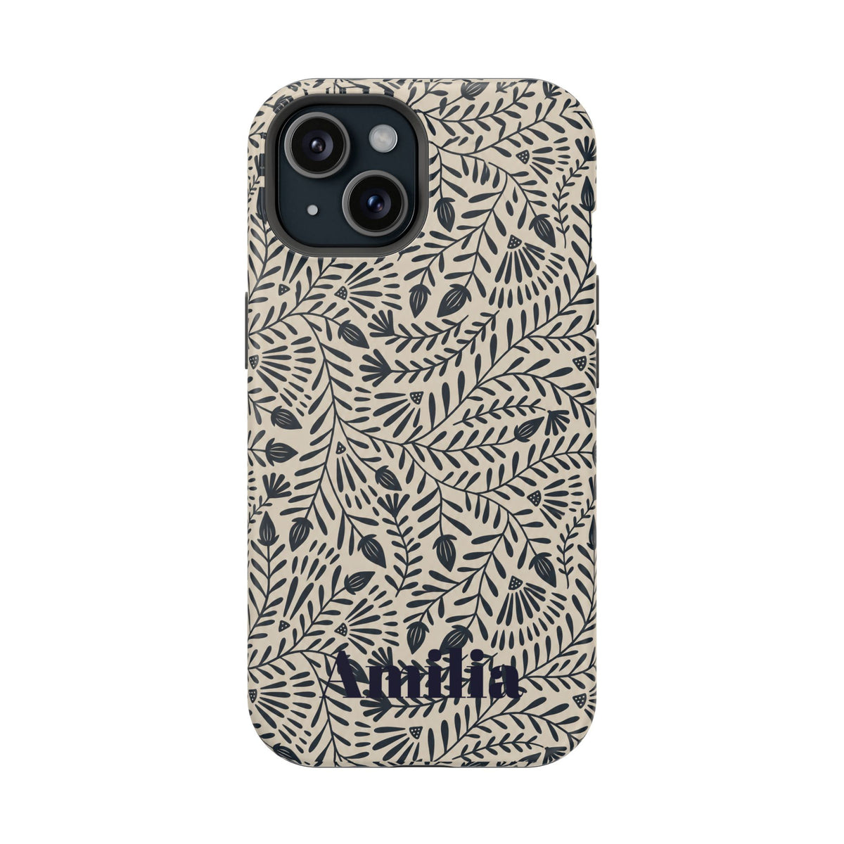Floral Vine Magnetic Impact Phone Case — Personalized Monogram Option