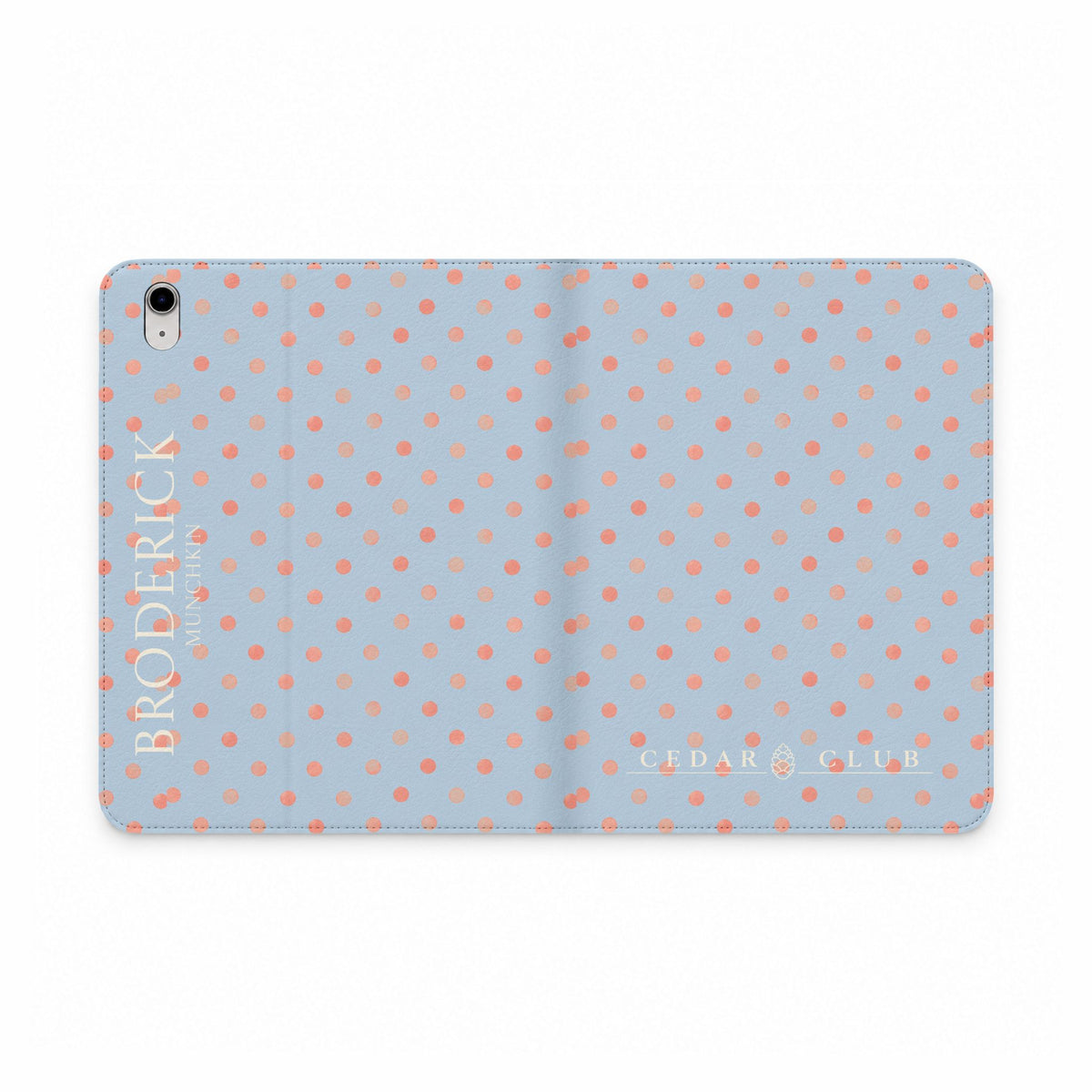 Polka Dot Tablet Folio Case — Personalized Name Accent