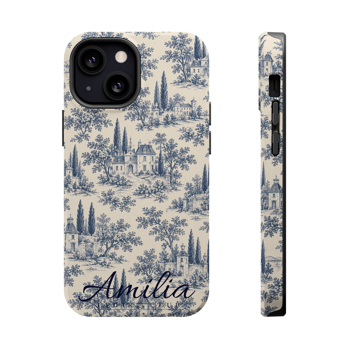 Personalized Toile Magnetic Phone Case — Impact‑Resistant, MagSafe Compatible