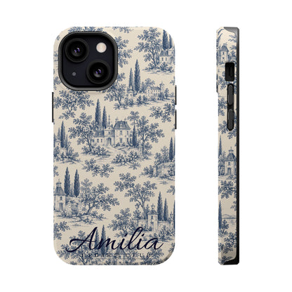 Personalized Toile Magnetic Phone Case — Impact‑Resistant, MagSafe Compatible