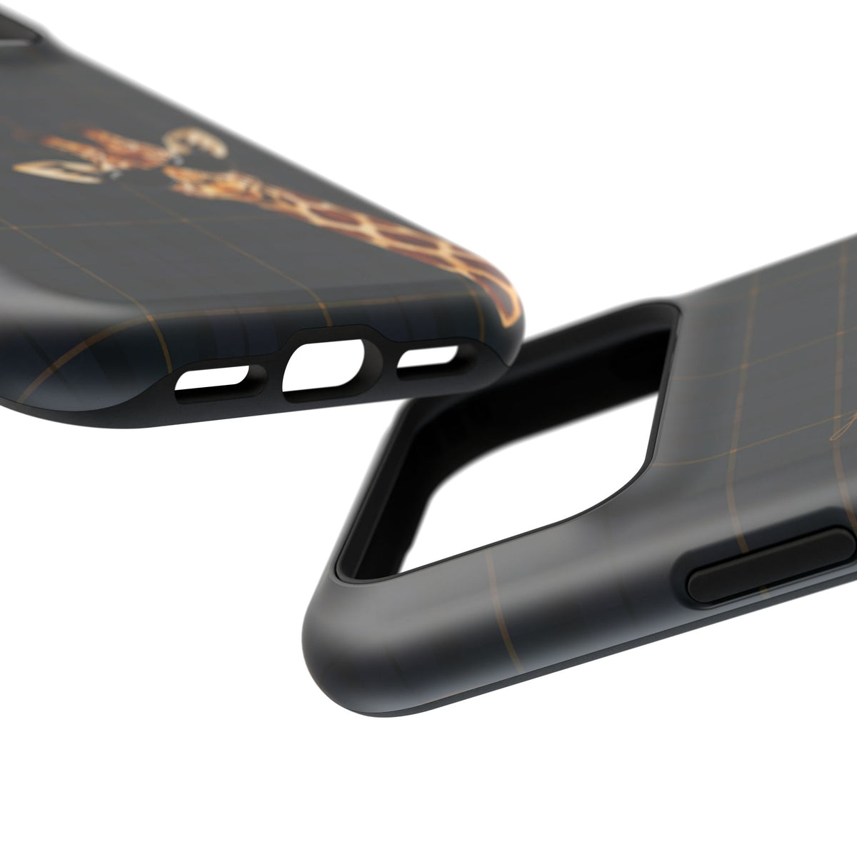 Personalized Giraffe Phone Case —Tartan Print Magnetic Impact-Resistant