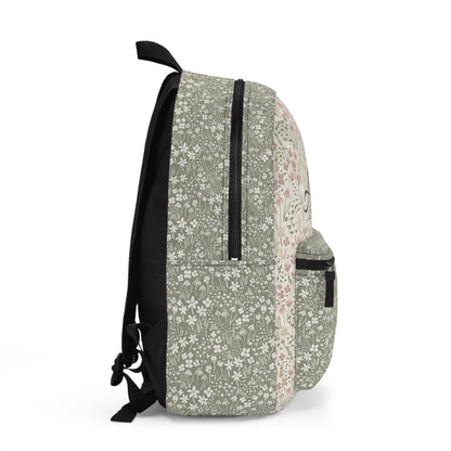 Floral Script Name Backpack — Personalized