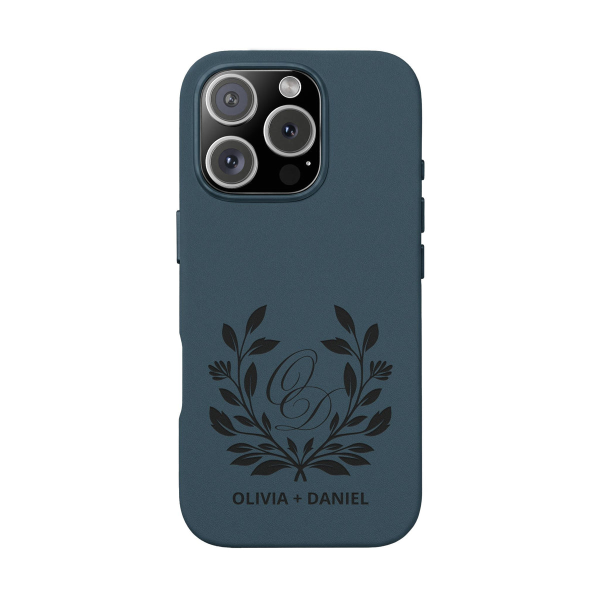 Engraved PU Leather Phone Case — Monogram Design