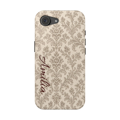 Personalized Vintage Damask Magnetic Phone Case — Custom Name